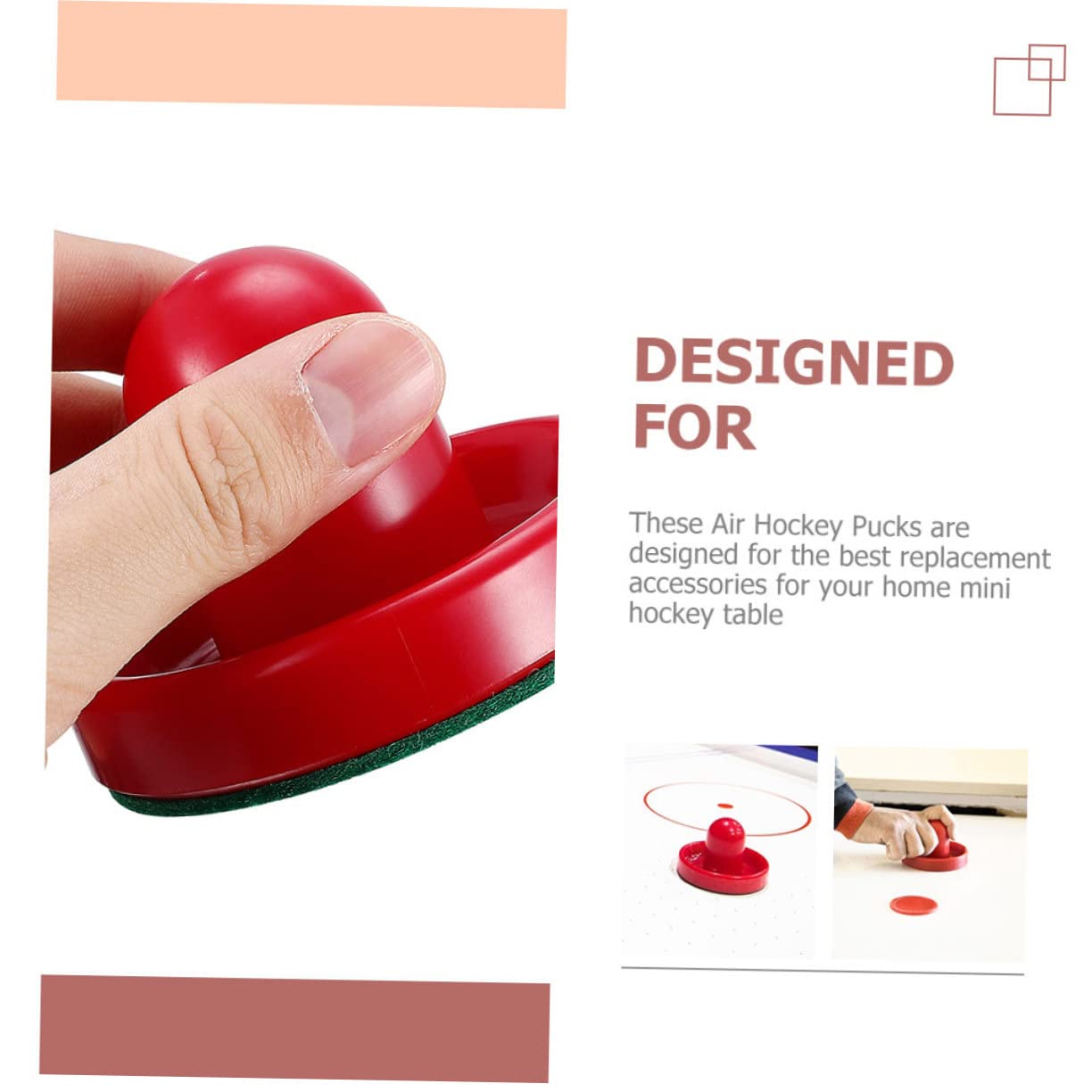 VANZACK 2sets Dischi Per Air Hockey Accessori Per Gioco Da Tavolo Plastica Feltro Palle Rosse Da Perfetti Per Sostituire Dischi Usurati e Perdita Di Palle