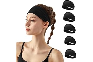 Black Workout Headbands for Women and Man