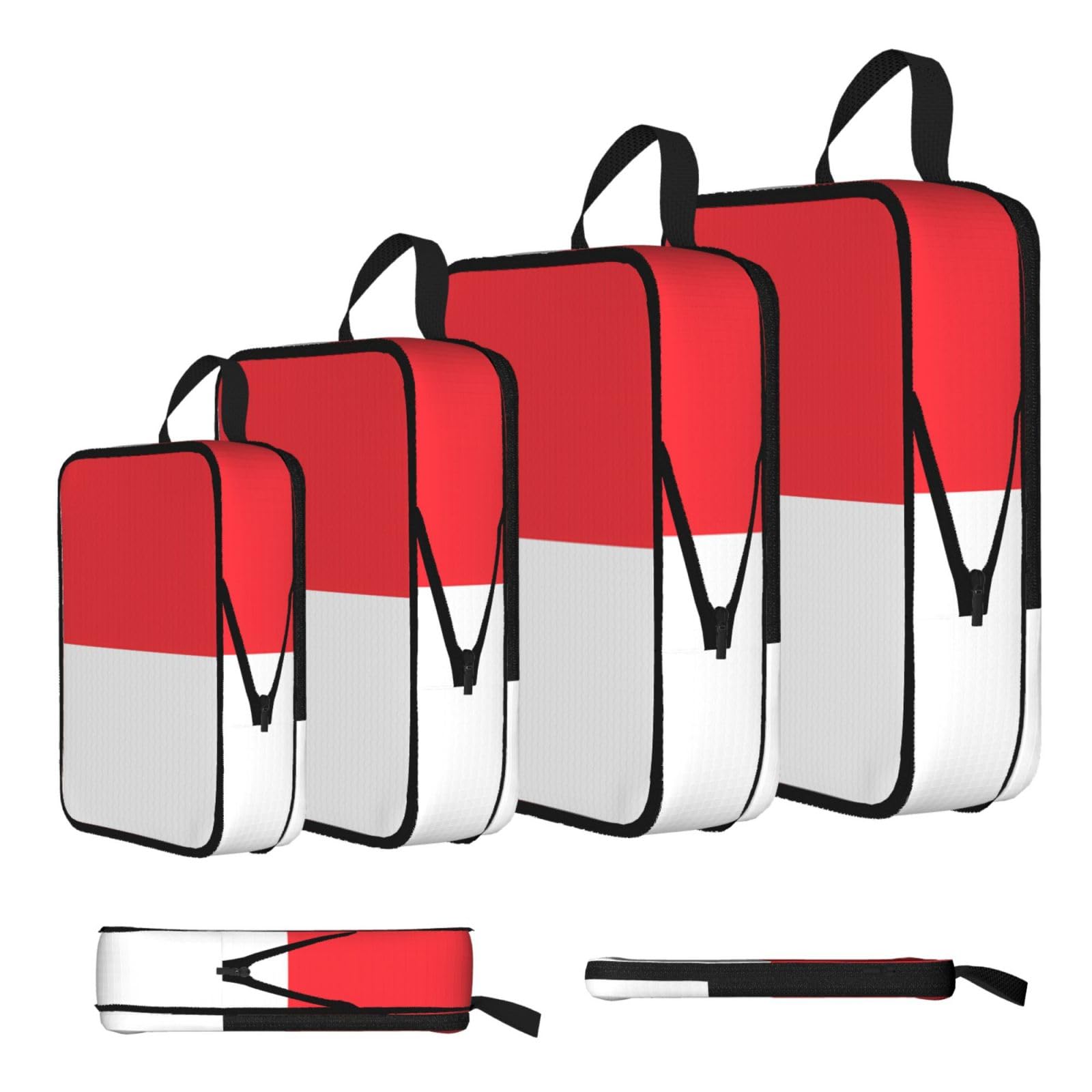 Sxzvvbn Black Indonesian Flag Compression Packing Cubes 4 Piece Set