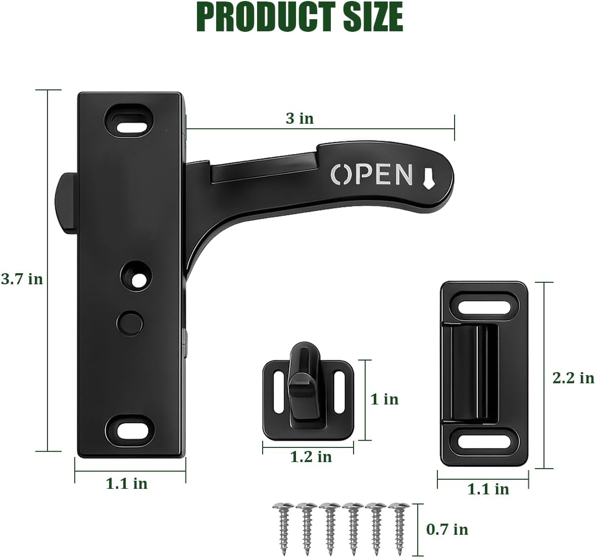 RV Screen Door Latch, Right Hand Camper Screen Door Handle Replacement Kit, Motorhome Doorhandle Latch Kit, Universal for Motorhome, Travel Trailer, Camper, Cargo Trailer image 2