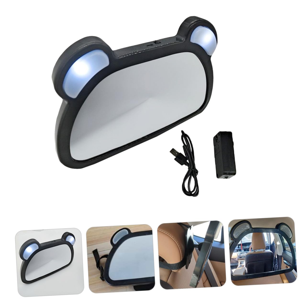 Rétroviseur D’observation Arrière pour Bébé LED Voiture, 1 Pièce