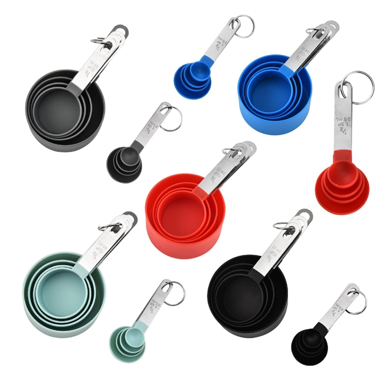 Set de cucharas y tazas medidoras 4/8pcs, utensilios de cocina de plastico