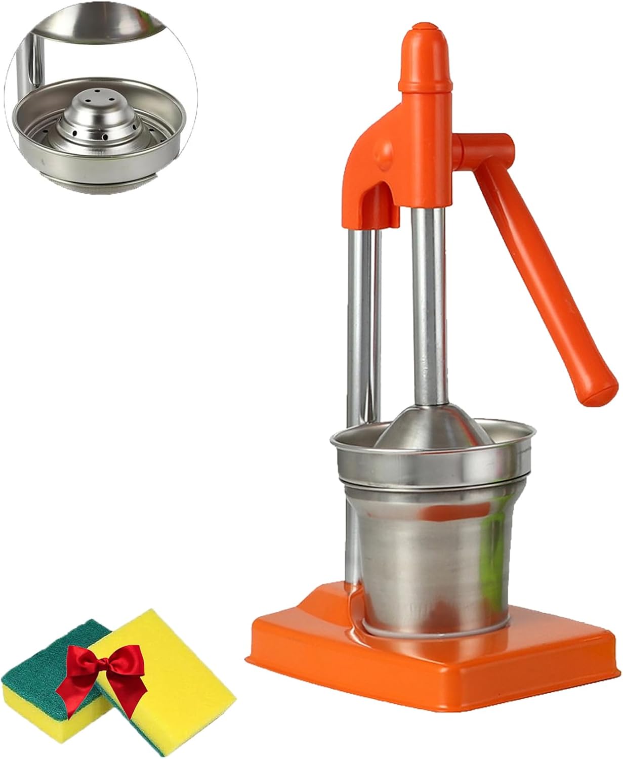 Heavy Duty Cast Iron Juicer Hand Press, Professional Manual Cast Iron Juice Press for Bar Kitchen, Heavy Duty Countertop Lime Citrus Crush Machine for Fresh Lemonade Orange Juice
