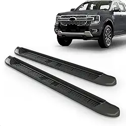 Par Estribo Lateral Ranger Cabine Dupla 2024 Injetado Antiderrapante Kit Fixação Incluso