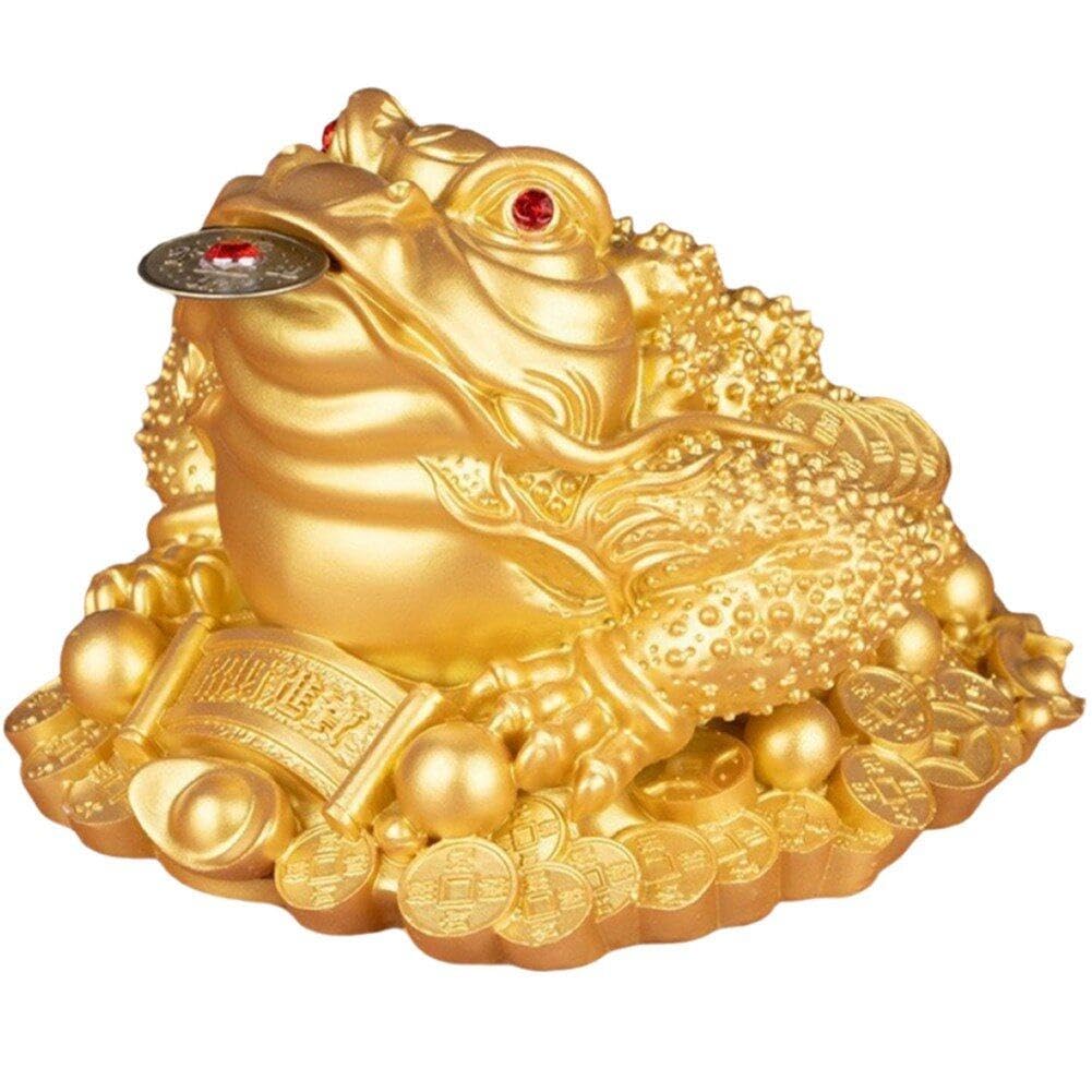 Crapaud Feng Shui Argent Traditionnel | Statue Grenouille Chanceuse Haute Finition