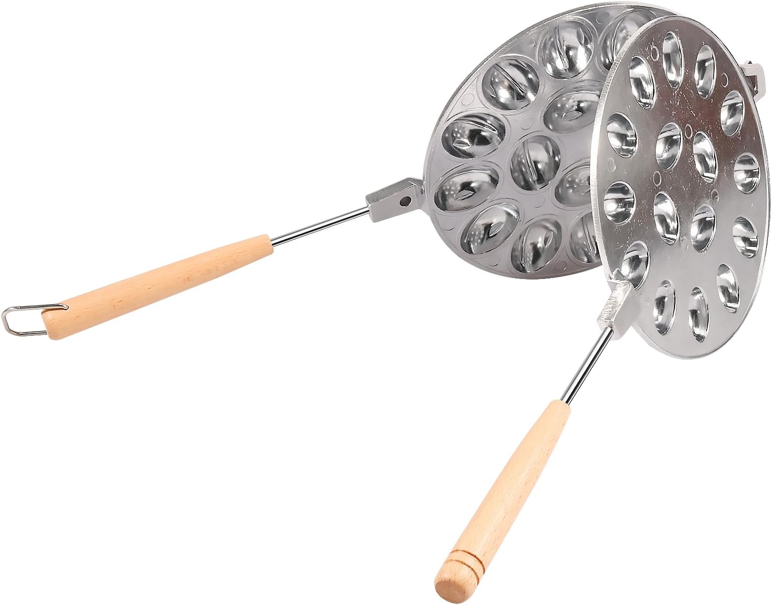 16-Hole Oreshki Mould Maker for Walnut Biscuits Walnut Cookie Moulds Oreshki Maker Walnut Cookie Maker Oreshek Nut Maker Oreshnitsa Maker Nut Biscuit Make Walnut Cookie Mould Maker (Sliver)