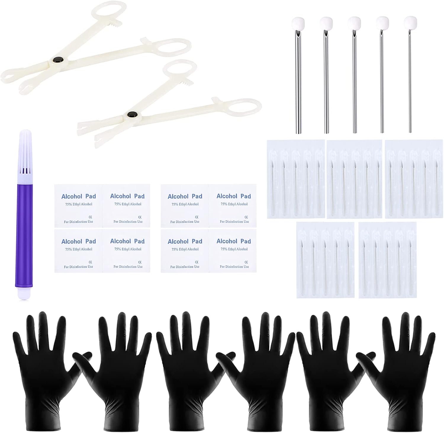 Piercing Kits Ear Nose Belly Eyebrow Piercing Needles 12G