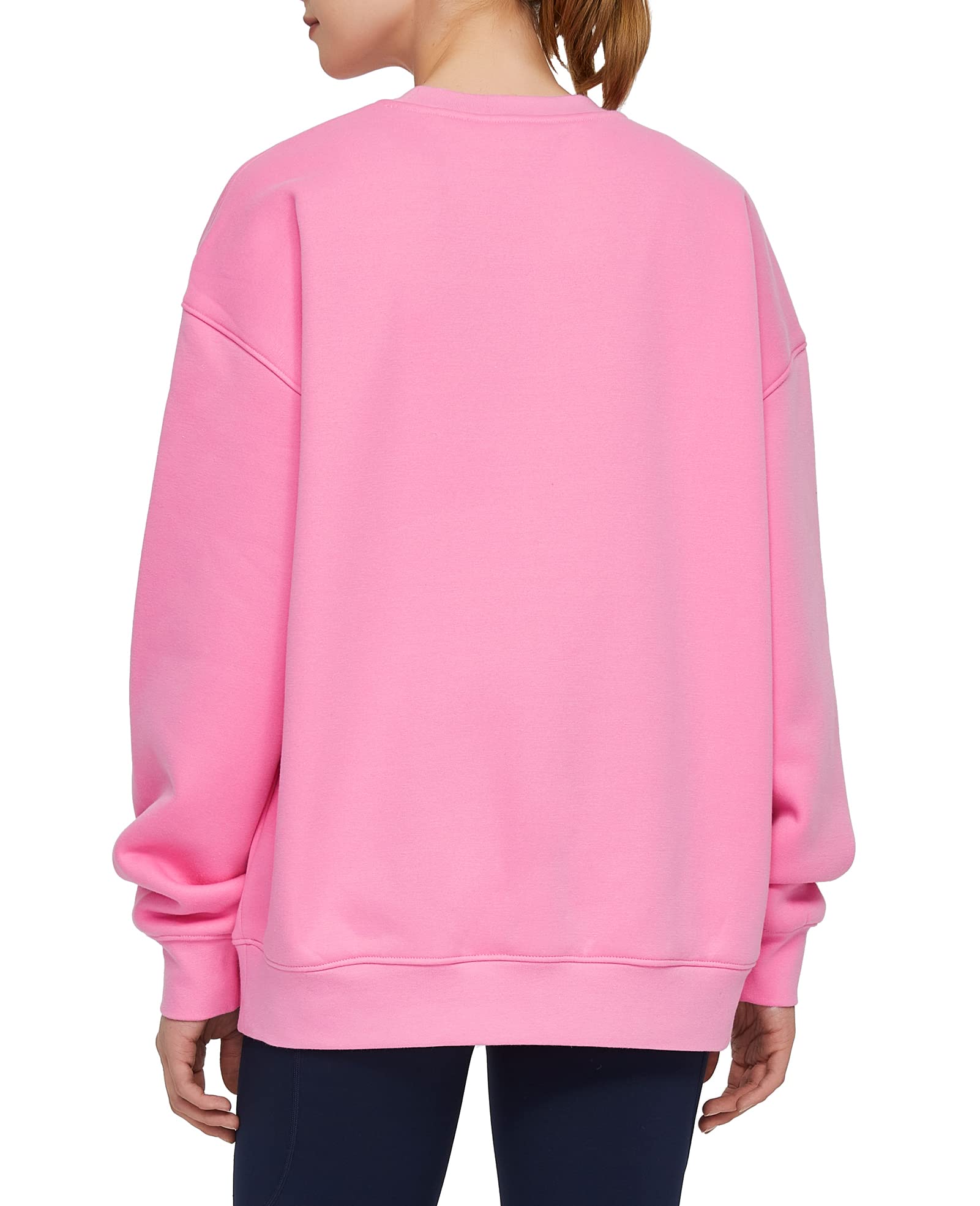 THE GYM PEOPLE Damska bluza polarowa z okrągłym dekoltem luźny krój miękka bluza oversize