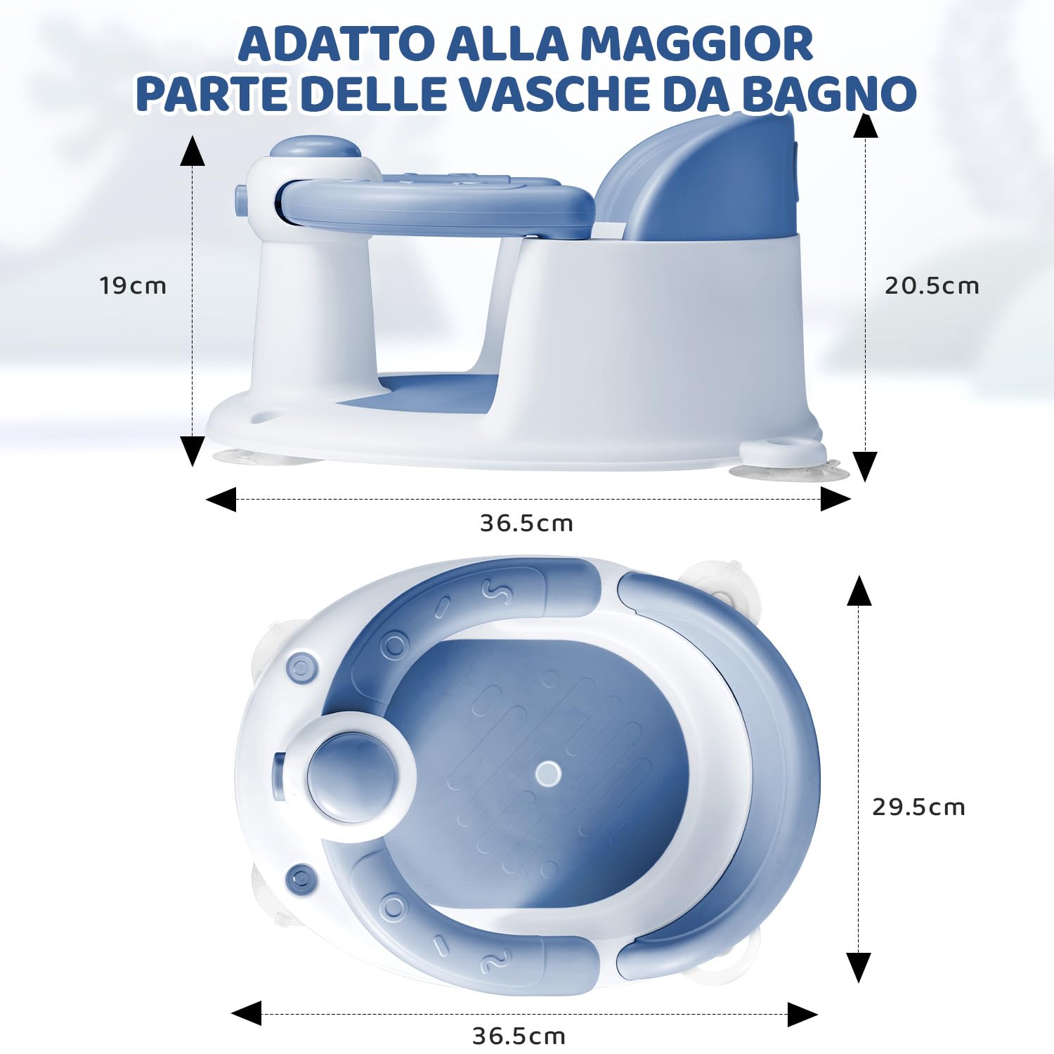 Seggiolino per vasca da bagno per neonati/bambini, per bambini da 6 a 12 a 24 mesi, essenziale per il bagnetto, ottimo regalo per neonati e neomamme