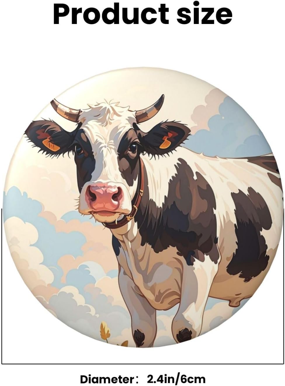 Dairy Cow Button Pins 1 Pc, 2.4 Inch Round Button Badges Metal Personalized Picture Photo Pin Buttons Kit For Craft Supplies Christmas Diy Party Projects image 3