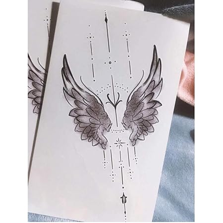 Amazon Com Black Angel Wing Impermeable Temporal Tatuaje Pegatinas Para Mujeres Hombres Cuerpo Cintura Brazo Falso Tatuaje Arte Belleza Y Cuidado Personal
