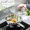 DELARLO Tri-Ply Stainless Steel Pan, 18/10 Frying Pan, Oven Safe Up to 600°F, Nontoxic Cookware, Compatible with All Cooktops Skillet, Durable, Fast Even Heat Fry Pan,Steel 8+10.2" with Lids #3