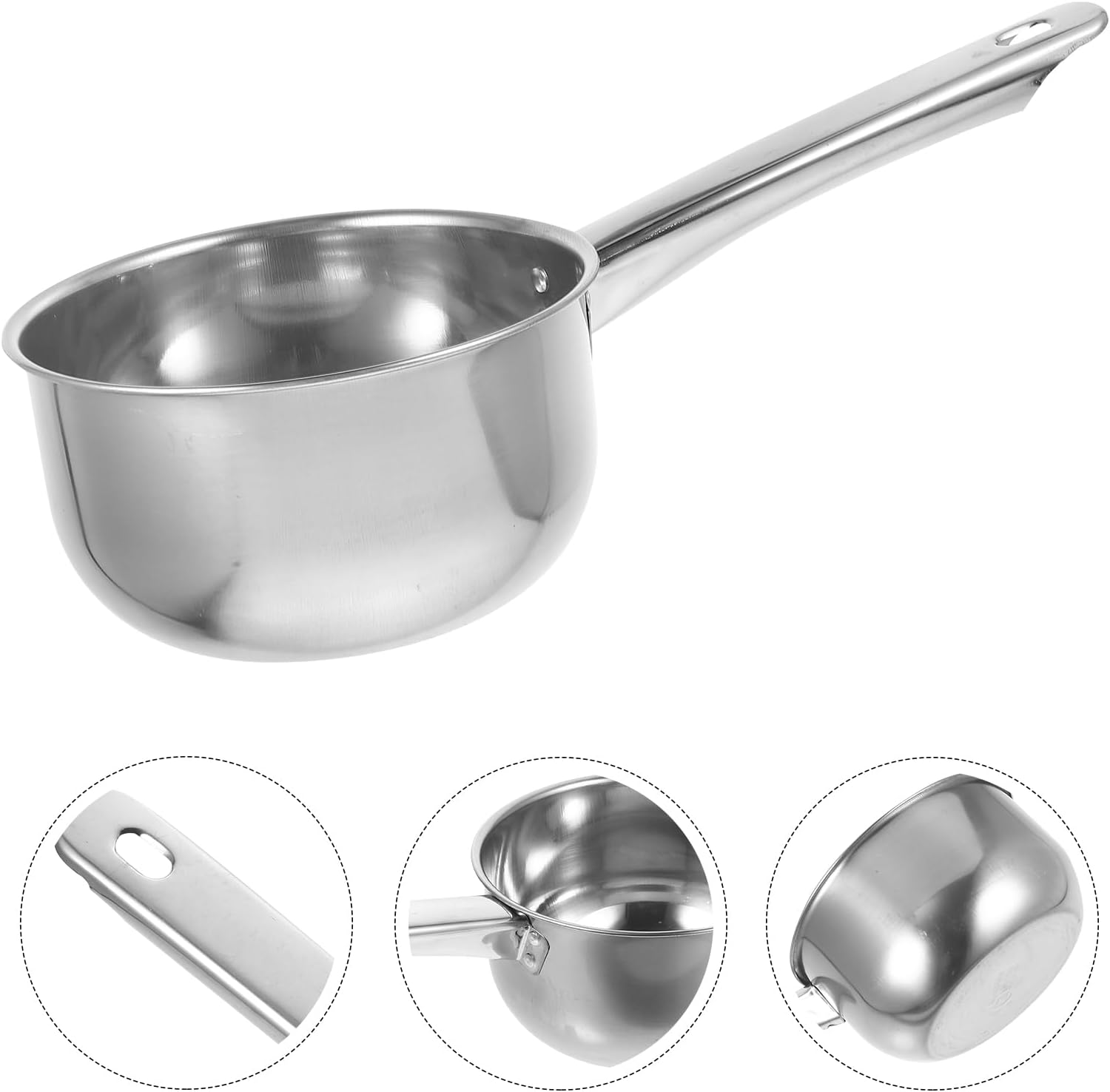 Housoutil Metal Water Ladle with Handle Multipurpose Kitchen Scoop for Water Soup and Bathing Water Dipper for Home Garden and Canning Tasks