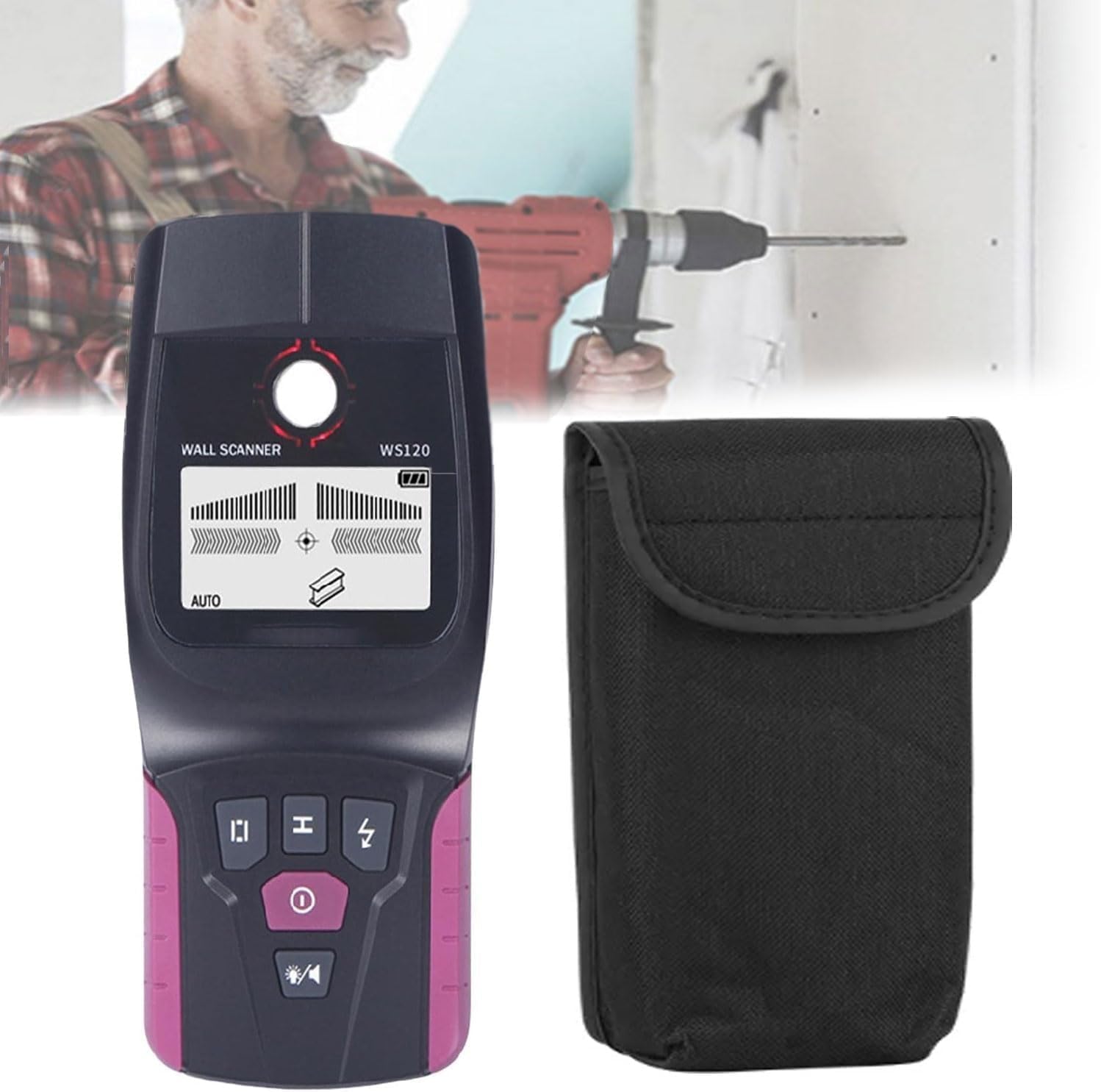TsoLay Wall Scanner Digital Handheld, Professional Multifunction Wall Detector with LCD Display, 110mm Depth Detection, Four Detection Modes,Flash/beep Alarm for Highest Accuracy Detects