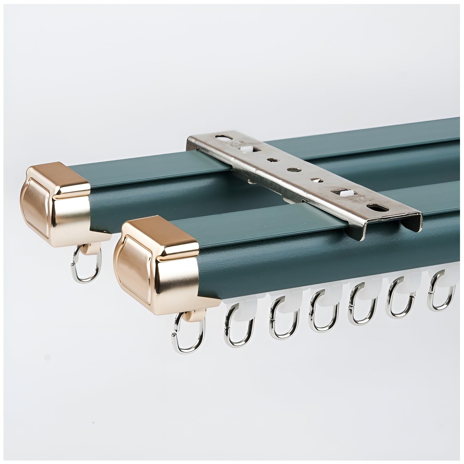 WQPMNYG Aluminum Double Curtain Track SystemCeiling/Wall Mounted for Living Room Bedroom Shower (Blue 4.3m/14.1ft) Versatile Durable Easy Install