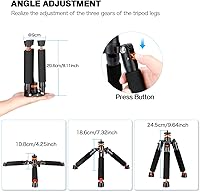 Vista 8 de Monopie de cámara Koolehaoda de aluminio con base de trípode de metal. 6 secciones 18-69 pulgadas ajustables, diámetro de pata Φ28mm, hasta 13lbs