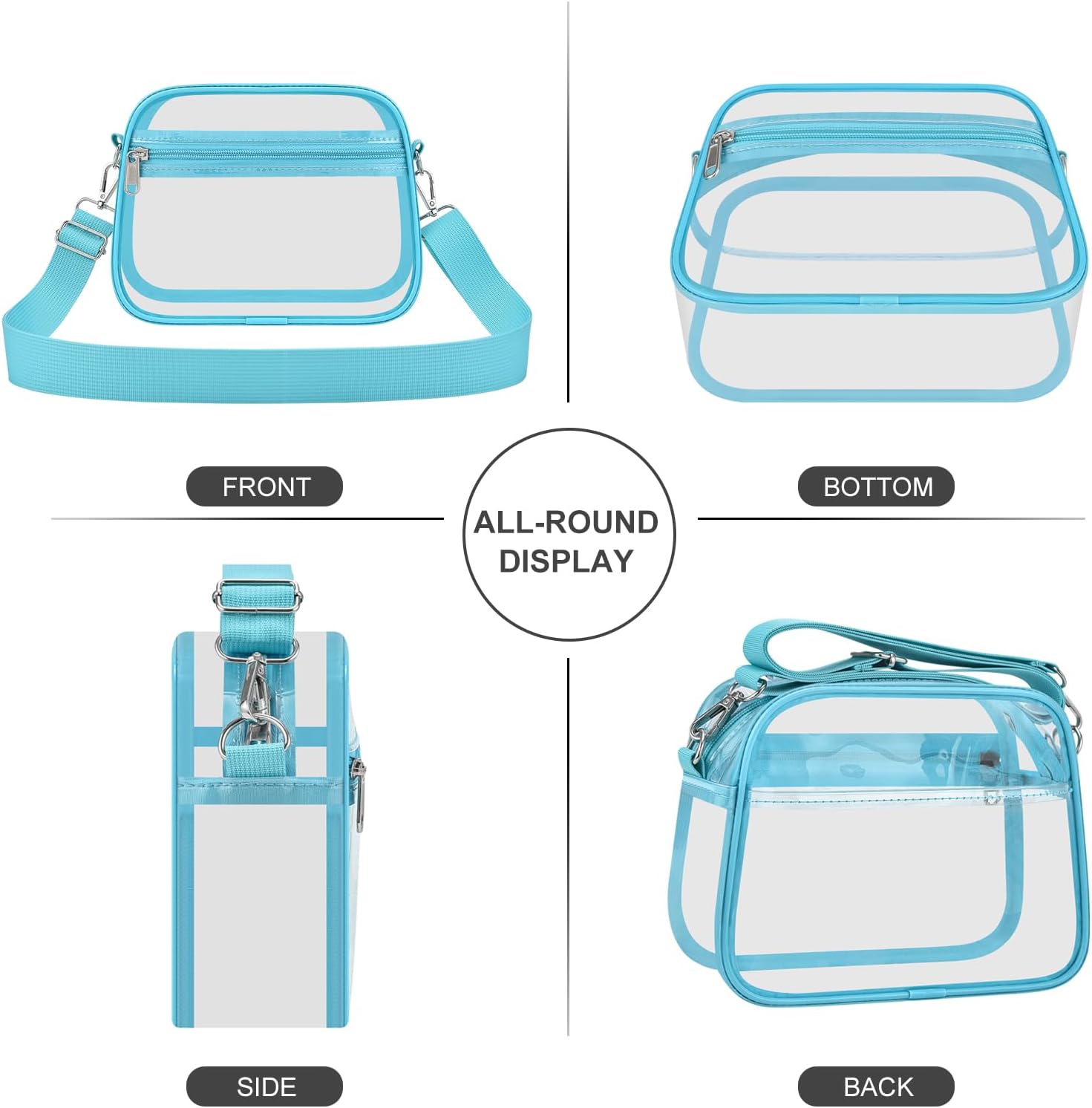 Clear Bag for Stadium Events Clear Sports Fan Handbags Purses with Adjustbale Strap for Concerts Festivals Game Day - Image 5