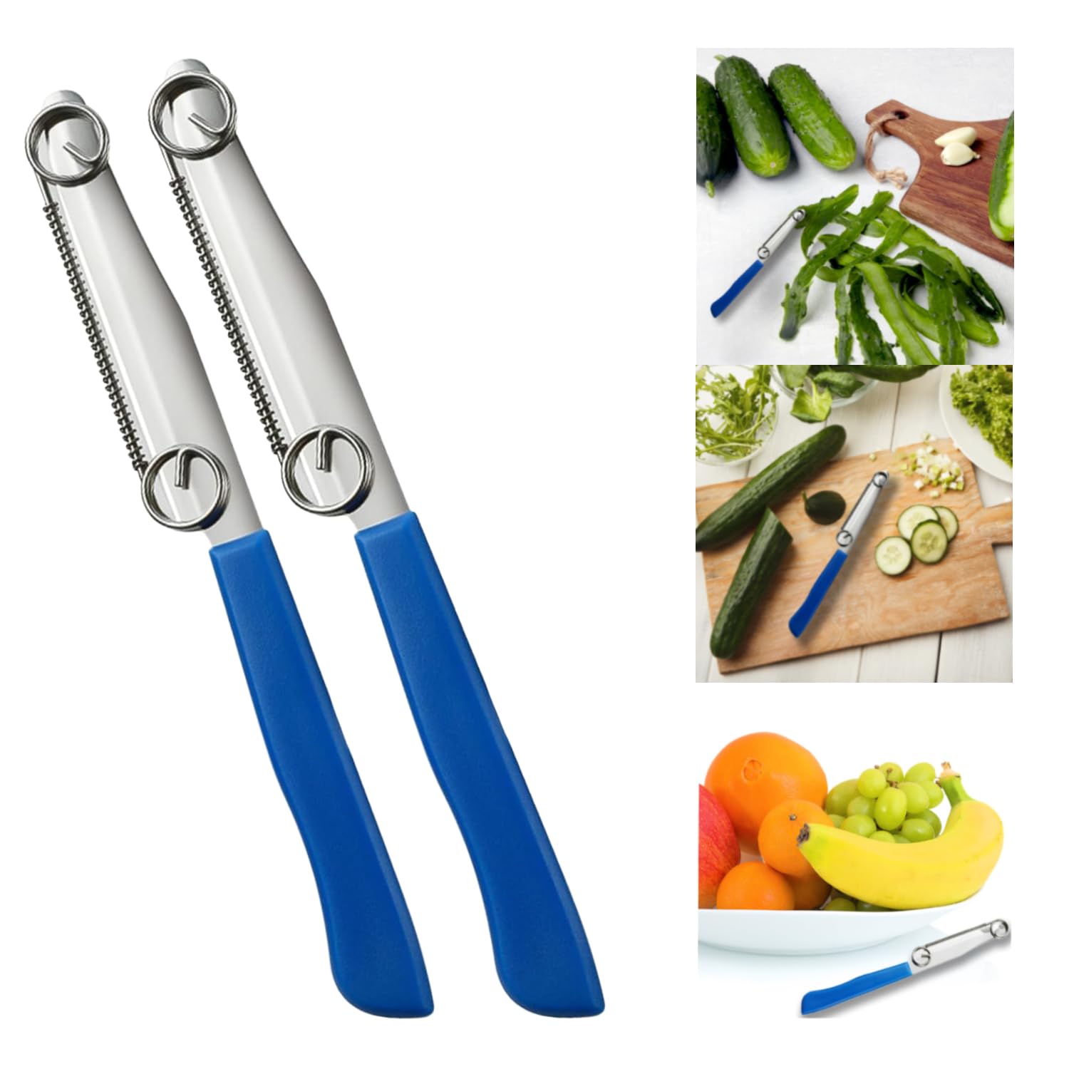 Quick Slicing Knife, 2024 New Magic Fruit Vegetable Peeler Peeling Slicing Knife Multifunctional Stainless Steel Fruit Slicer for Vegetables, Julienne Peeler Vegetable Peeler Slicer for Kitchen (2pc)