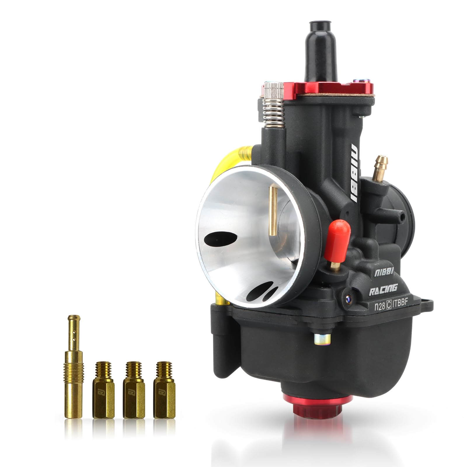 NIBBI Carburetor PWK28mm,fit 200cc—250cc Motorcycle Engine with Carb Jets for DirtBike MiniBike Pit Bike GY6 ATV