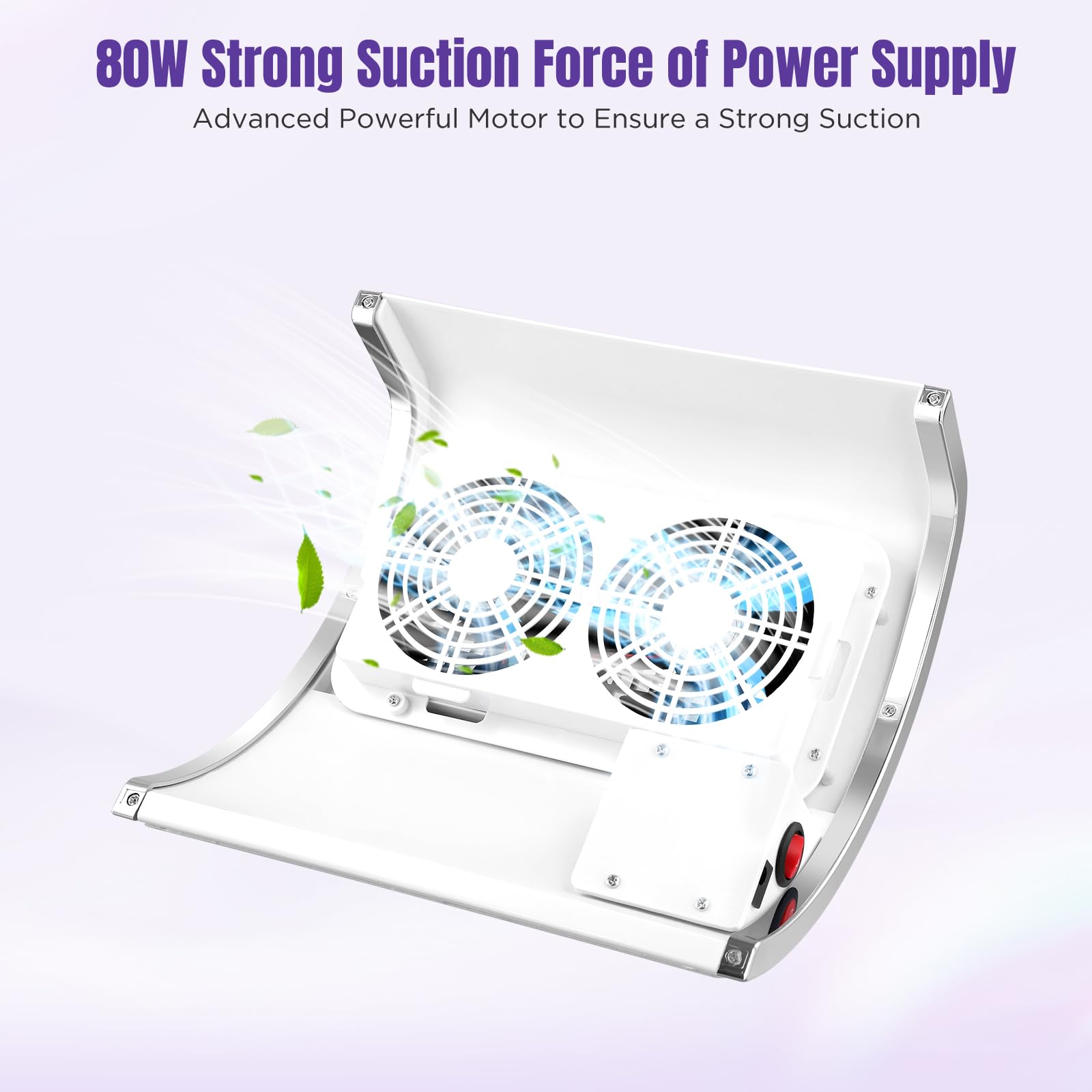 Aspiratore Unghie 80W, Profesionale, Con Filtro E 2 Sacchetti, Aspiratore Per Manicure In Salone O A Domicilio(White)