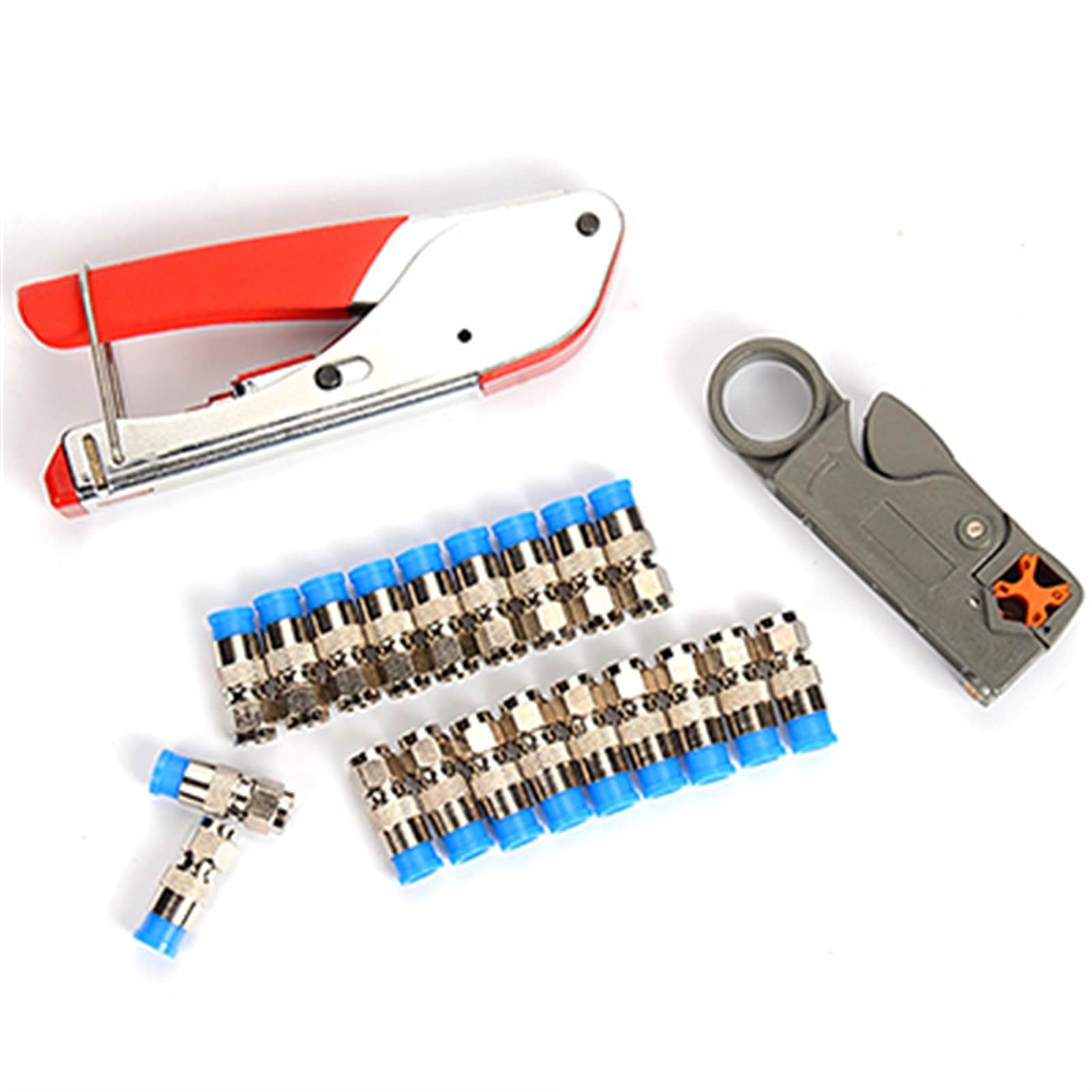 Narzędzie do zaciskania przewodów Stripper kabla koncentrycznego RG6 / RG59. Kompresja C Złącze Connector Szczypce Szczypce Zestaw Szczypce Drut AMH143.(Blauw)