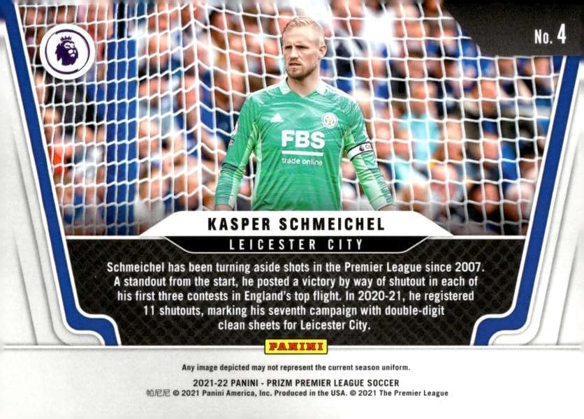 Miniatura 2 de 2021-22 PANINI PRIZM PREMIER LEAGUE WIDESCREEN #4 KASPER SCHMEICHEL LEICESTER CITY SOCCER OFFICIAL TRADING CARD OF SOCCER