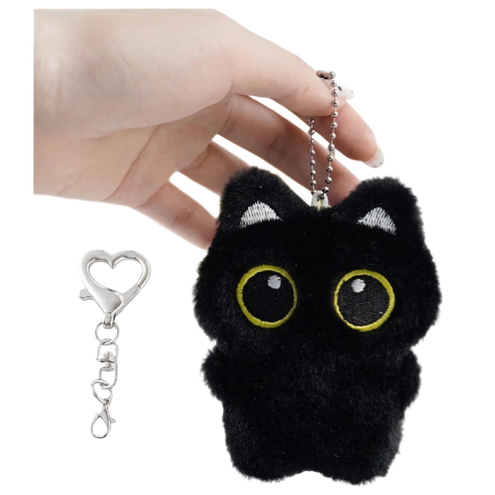 Cute Keychain, Plush Keychain Cat Keychain for Girls Cute, Bag Charms for Handbags, Key Chain for Car, Black Cat Plush Toy, Holiday Birthday Gift for Men Women Kids Cat keychain Bag Charms for Handbag-image-39