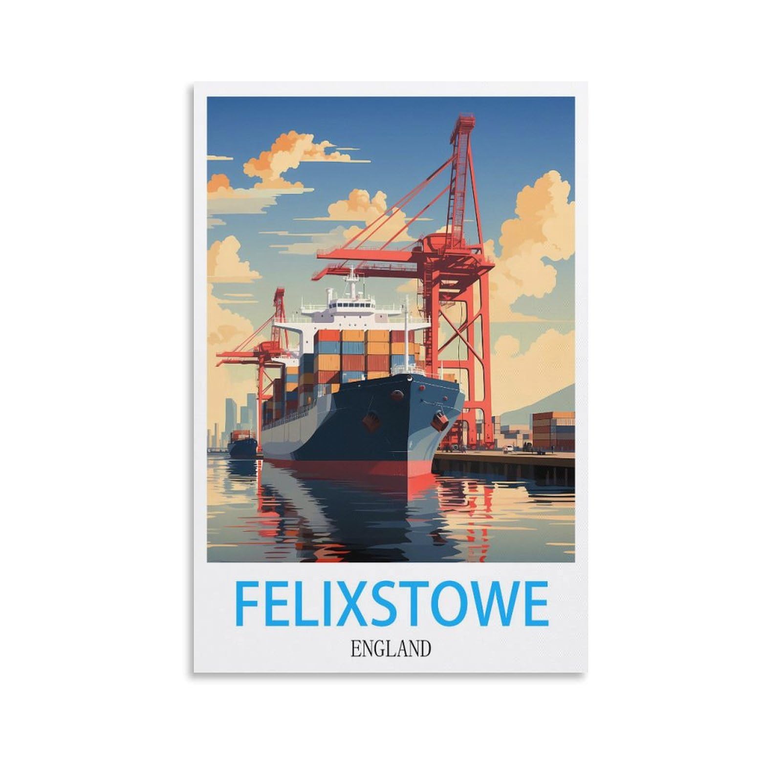 Hsayyiii Unframe-Style Felixstowe England Vintage Travel Poster 08X12inch(20X30cm) Canvas Art Poster And Wall Art Picture Print Bedroom Decor