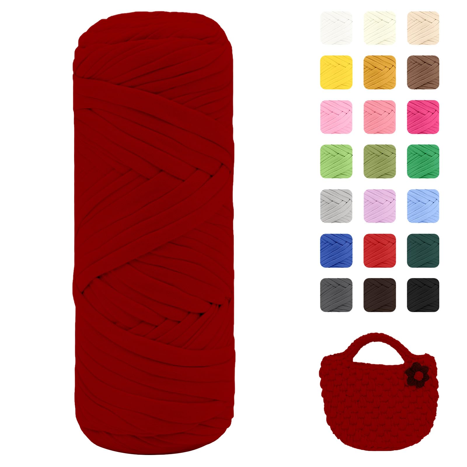 Maxee 400g T-Shirt Garn – 2 er Pack (je 200g/75m), Weiches Beilaufgarn zum Häkeln & Stricken – Farbintensiv & pflegeleicht, Ideal für Häkeltaschen/Körbe/Teppiche DIY Projekte, Handarbeiten und Deko