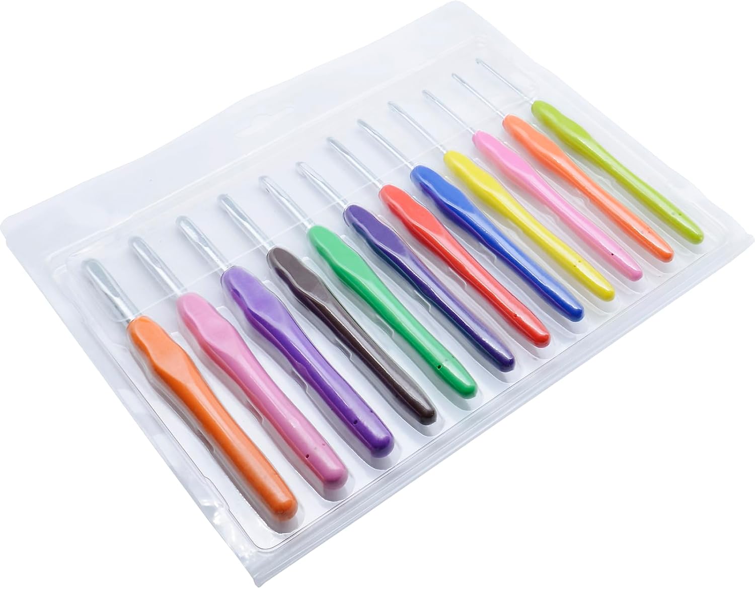 FDXGYH 12 Sizes Ergonomic Crochet Hook Set Aluminum Yarn Crochet Kit (2mm- 8mm)