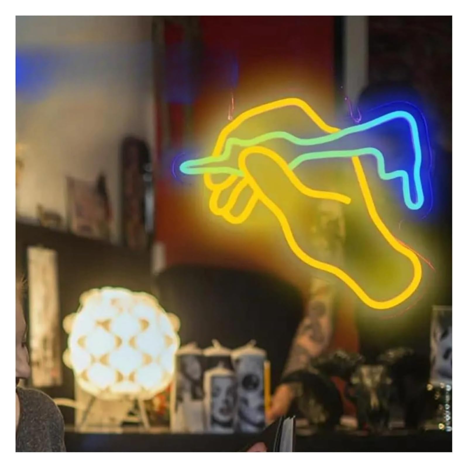 Lampada da tavolo con insegna luminosa al neon per decorazioni parete in studio, LED dimmerabile per bar 35 cm×35cm(B)