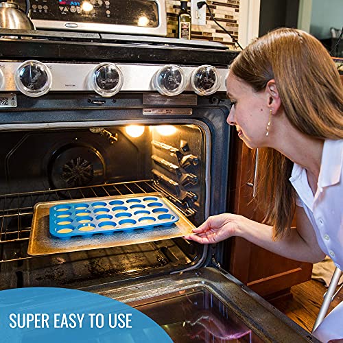 Kpkitchen Silicone Mini Muffin Pan - Mini Cupcake Pan 24 Cup - Free Mini Muffin Paper Cups - Mini Muffin Pans Nonstick 24-100% Silicon Mini Muffin Tin - Baking Rubber Tray & Fat Bomb Molds Silicone #TOP5