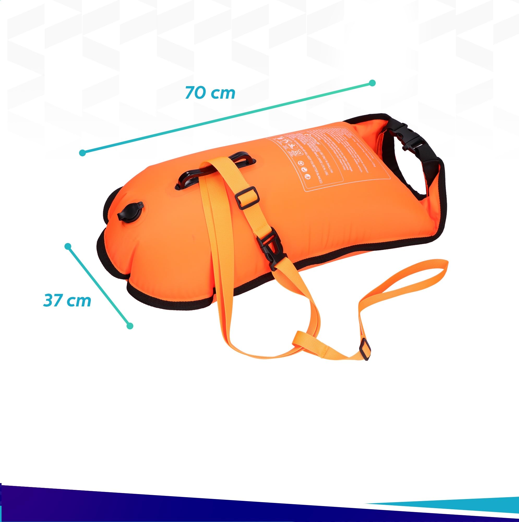 Bouée de natation gonflable avec lumière et étui de téléphone - Flotteur flottant pour la natation en eau libre et le triathlon en toute sécurité - Sac de natation étanche avec sac isotherme