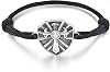 PRAYMOS Mens Bracelet Black Braided Bracelets Sterling Silver Shield of Faith Rope Bracelet Adjustable Bracelet 72"