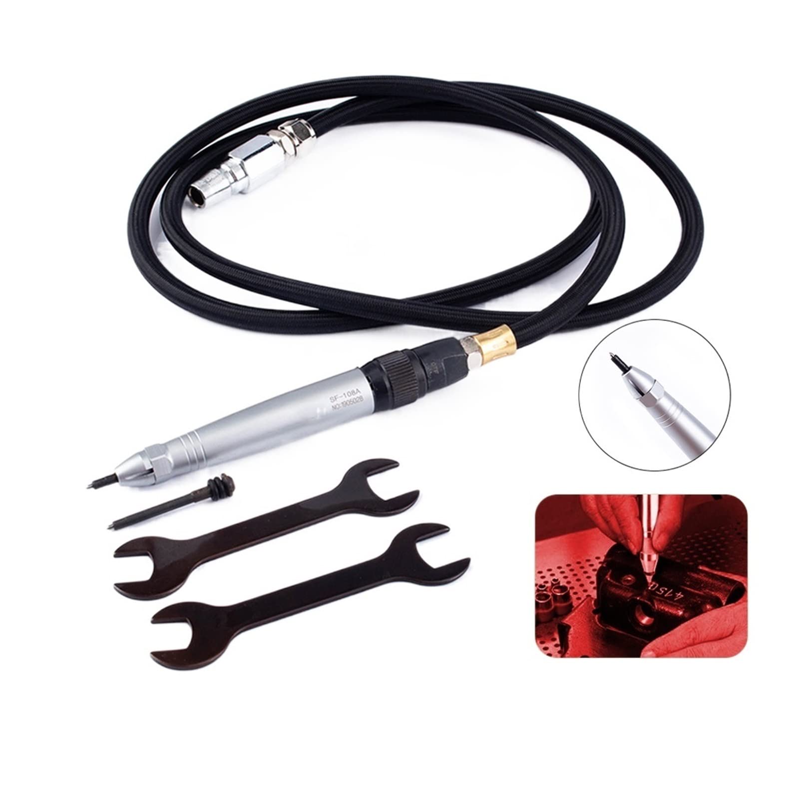 Młot pneumatyczny, Pneumatyczne narzędzia do grawerowania napisy Air Micro Grinder Scribe młotek pneumatyczny szlifierka ołówków wąż(Air Pens)