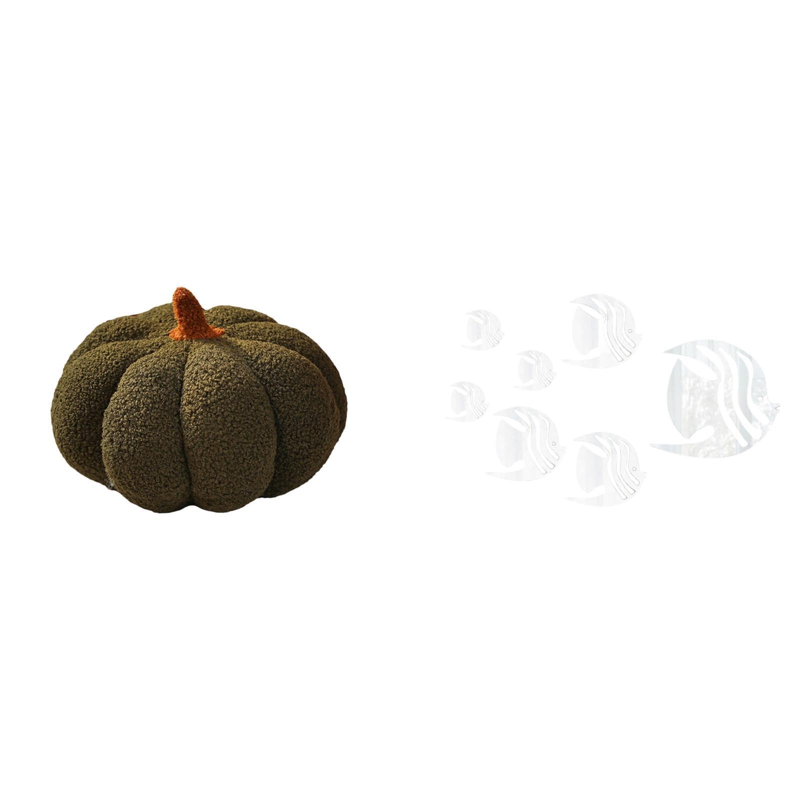 Enchanting Pumpkin Plush Decorative Sofa Cushion and Removable Acrylic Mirror Fish Wall Art for Bedroom and Living Room Decor|Home & Garden | Home D?©cor | Pillows-image-25