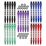 L.E.D STEP 5 Sets 50mm 25pcs Aluminum Medium Darts Shafts Dart Stem Throwing Fitting with O'ring 25pcs+25 O'rings