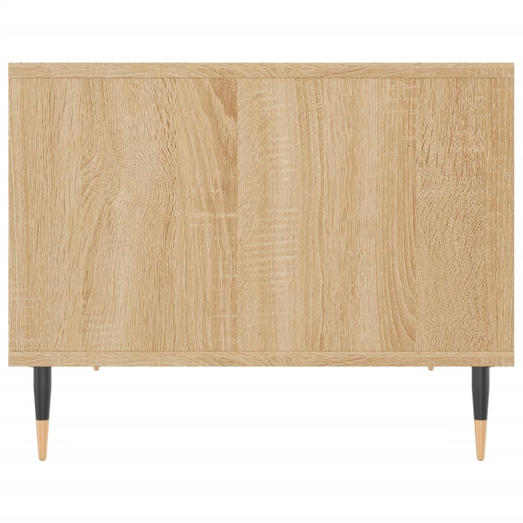 Tavolino da salotto in rovere Sonoma, 60 x 50 x 40 cm | Elegante tavolino da divano in legno con robuste gambe in ferro e pratico ripiano per il soggiorno o l'ufficio.