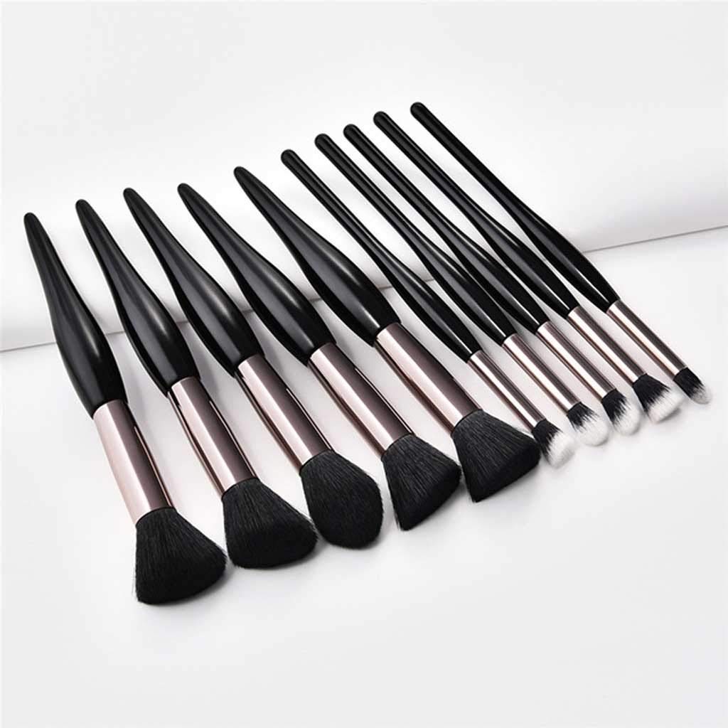 Kit De Brochas De Maquillaje con Cerdas Sintéticas Suaves Y Mango De Madera. Brochas para Base, Colorete Y Sombra De Ojos. Herramientas Cosméticas De Maquillaje. Paquete De 3.