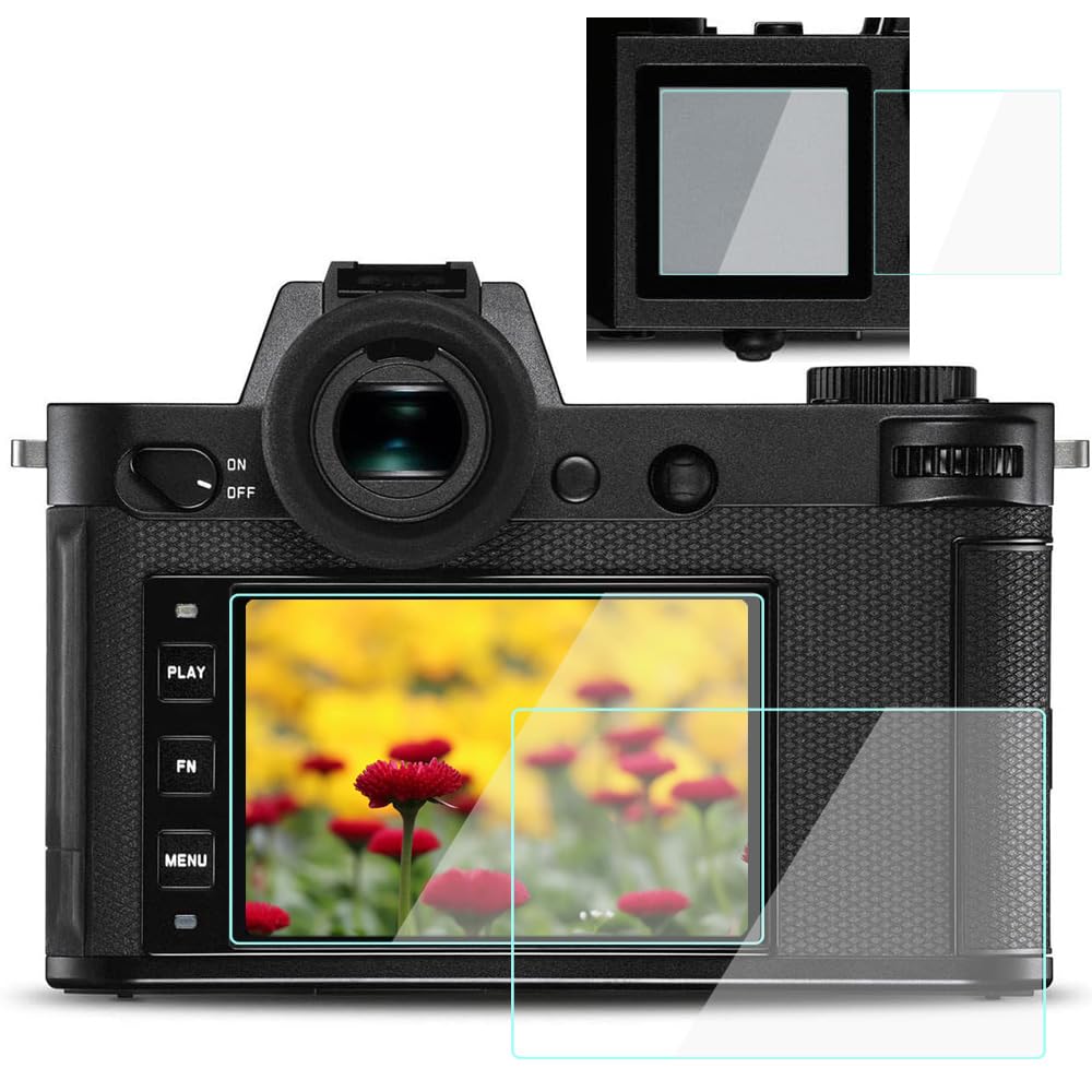 SL2 Screen Protector Compatible for Leica SL2 Mirrorless Digital Camera (2 LCD +2 TOP Screen), 9H Tempered Glass Anti-Scrach Ultra-Clear