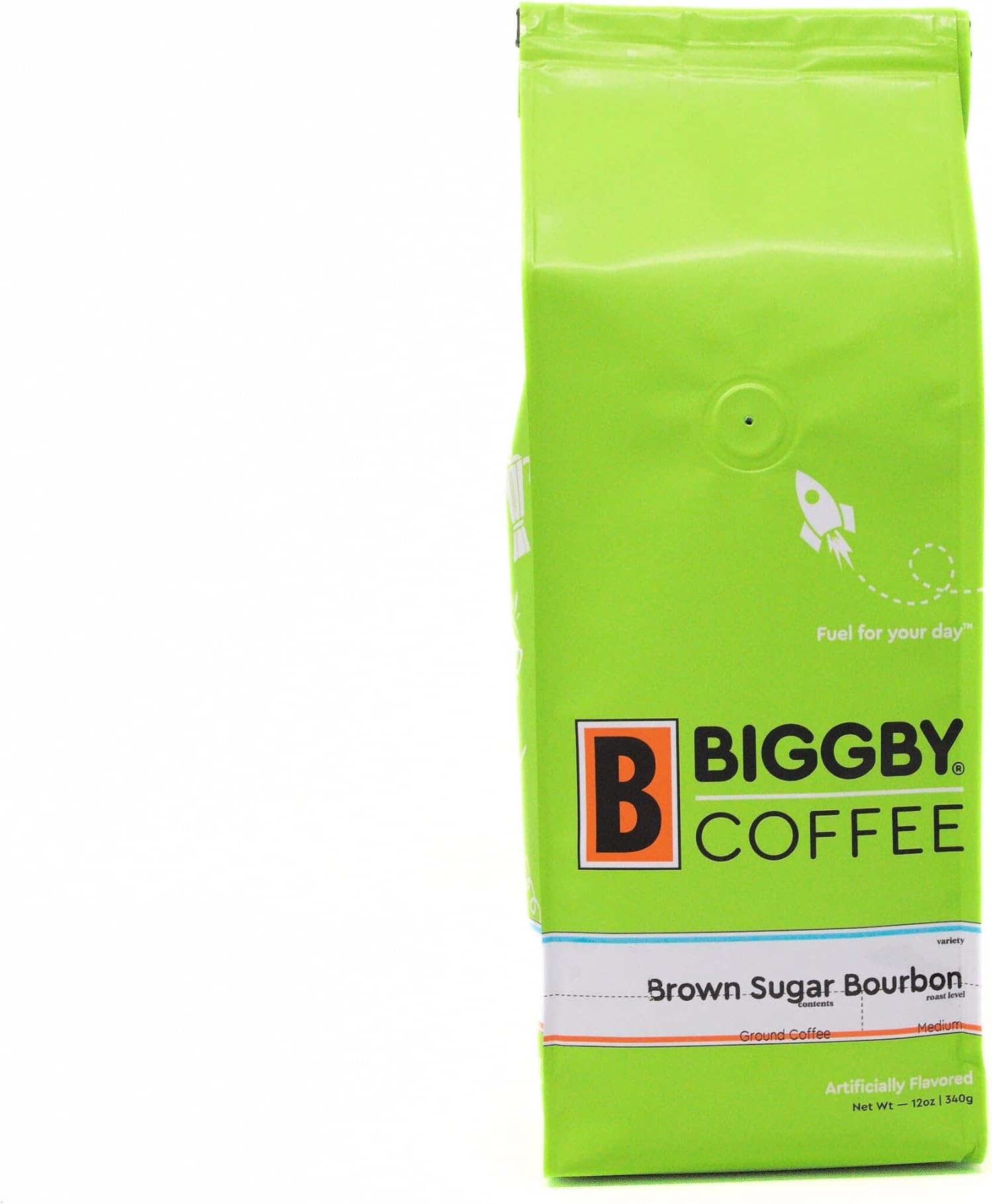 BIGGBY Brown Sugar Boubon Flavored Ground Coffee, 12oz Bag, Medium Roast