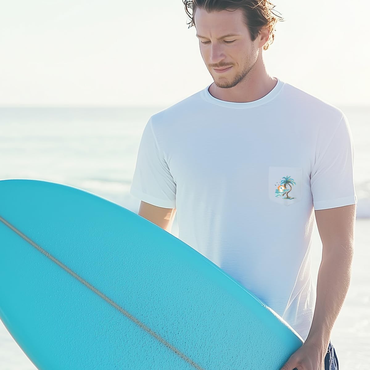 Palmyth Fishing Shirts for Men Short Sleeve Sun Protection T-Shirts UPF 50+ Rash Guard Tee - Image 2