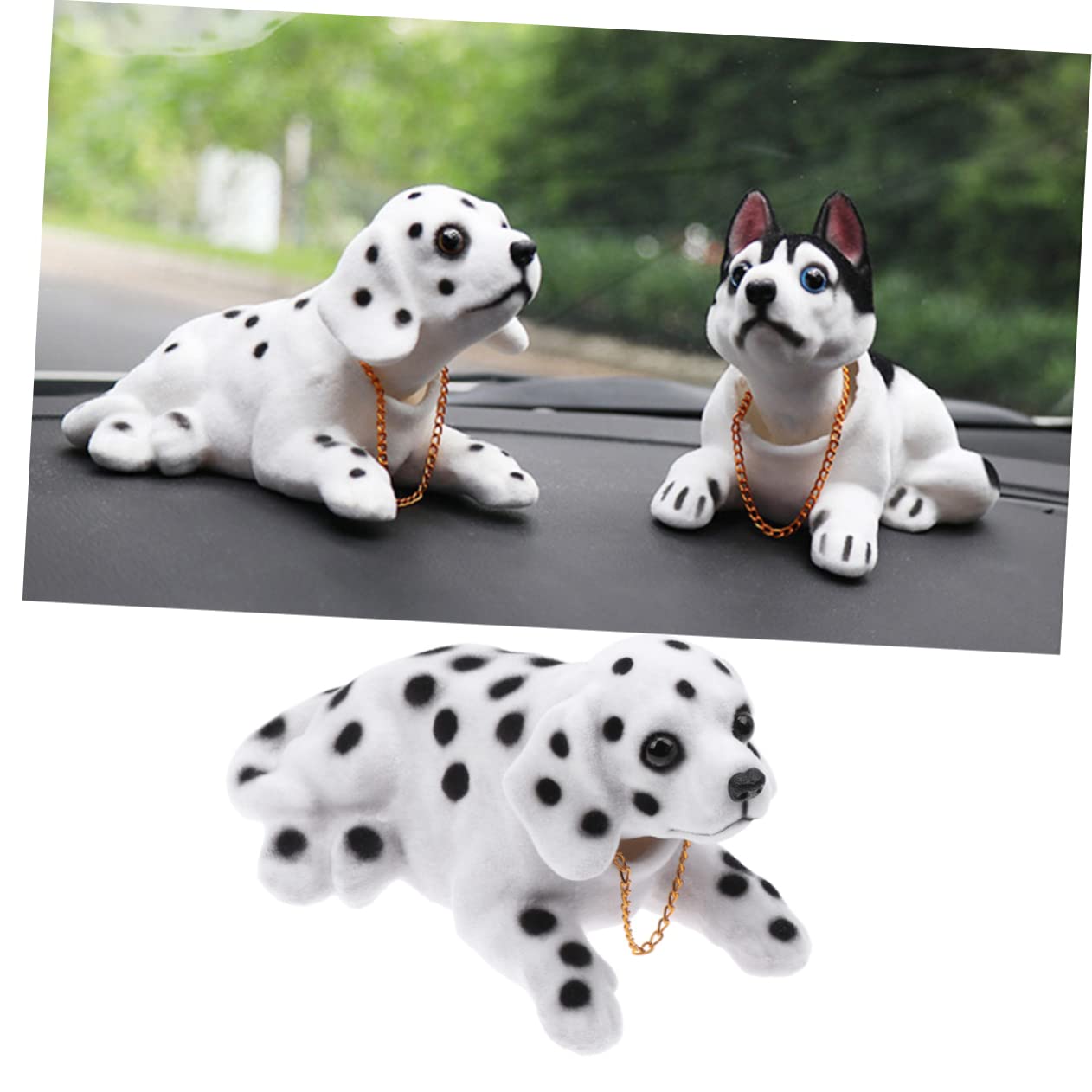 ISpchen Tête à Secouer Chiot - Figurine Tableau De Bord PVC 17,5 Cm - Cadeau Auto, Bureau