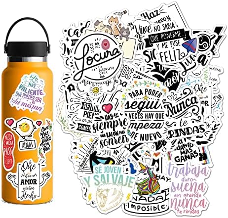 102pcs Spanish Inspirational Stickers for Teens Adults Kids Teachers | 102Pcs Motivational Stickers | Positive Quote Stickers for Journaling Scrapbook,Water Bottles, Laptop | Reward Sticker