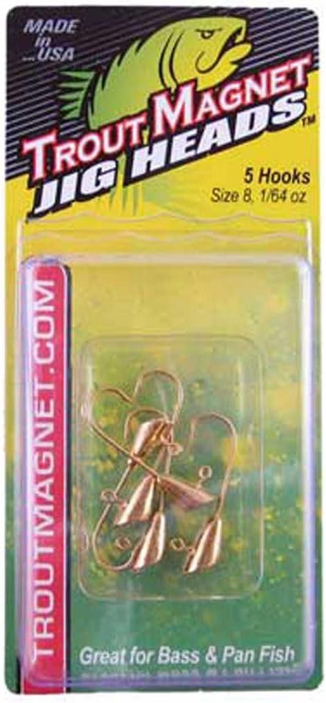 Leland Lures Trout Magnet Jig Head-1/64 oz, Gold (5 Count)
