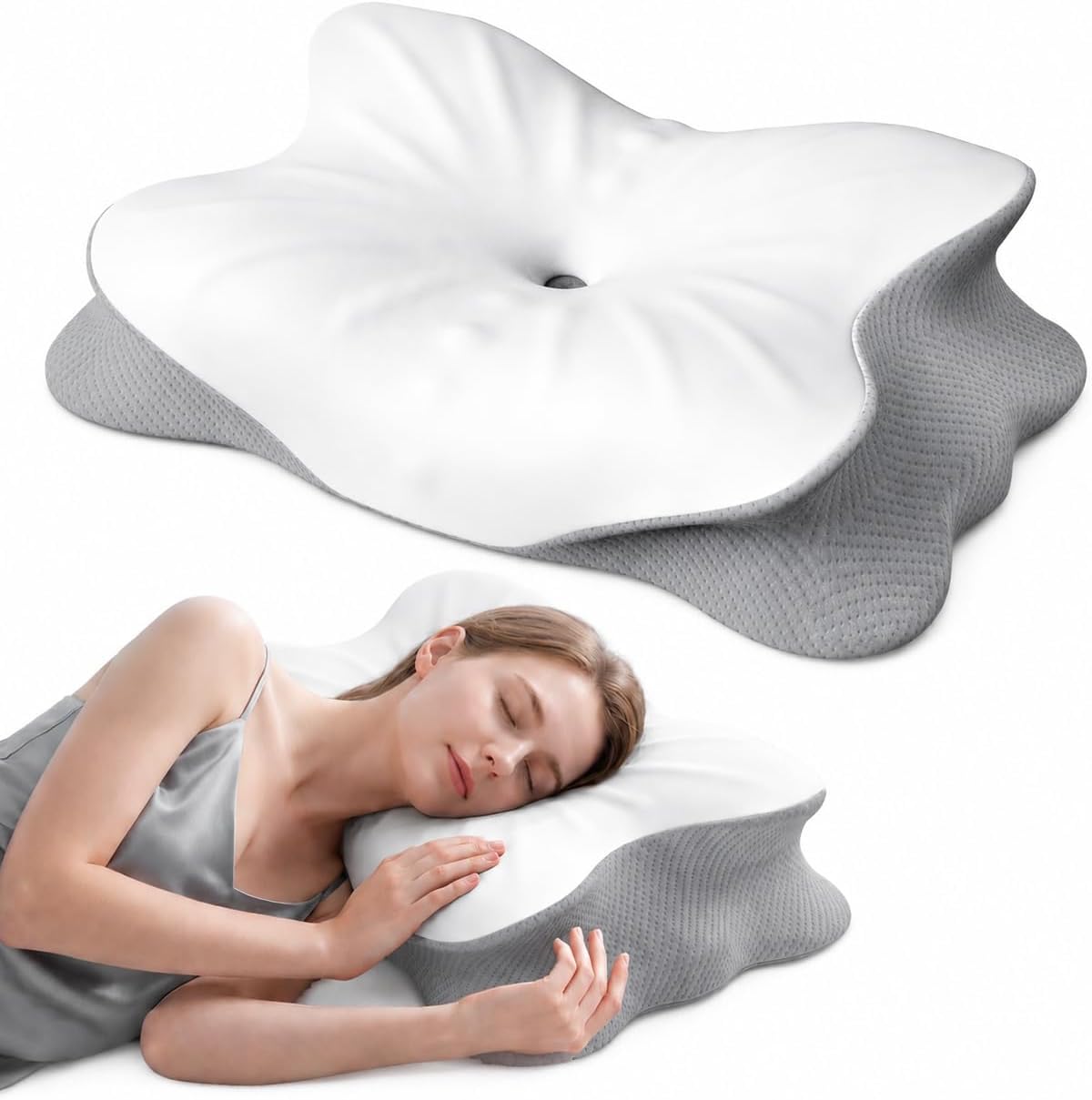 Photo 1 of Basece Cooling Cervical Neck Pillow - Memory Foam for Pain Relief