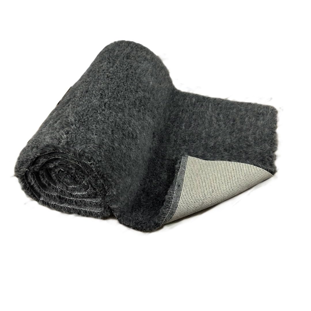 SoulPet Grey Wool Vet Bedding Non Slip Luxury Dog Mats 100% British Wool. Size: 3m x 75cm