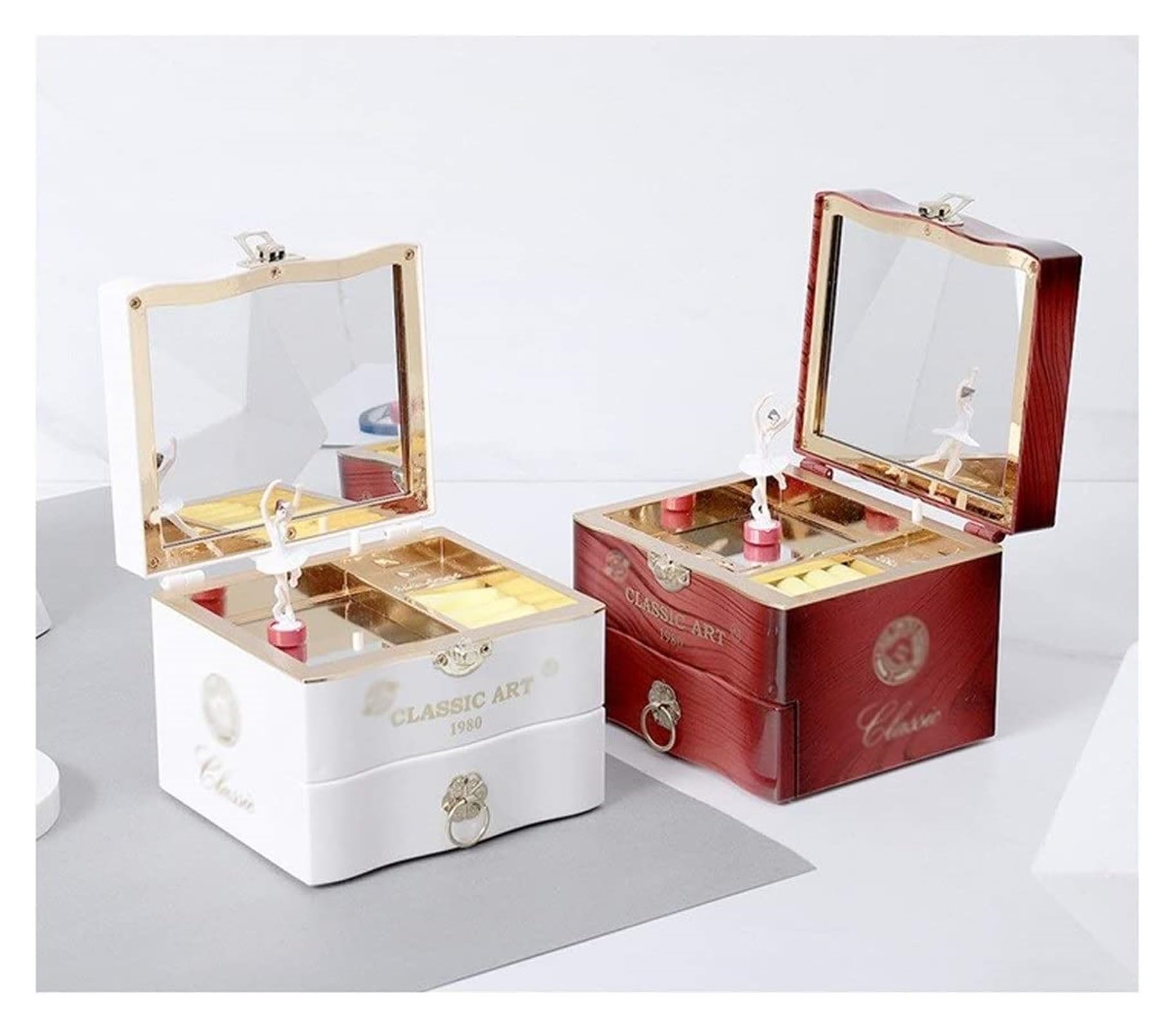 Carillon Music Case Scatola portagioie Classica ed Elegante Scatola Musicale da Ballo Rotante Creativa Scatola Musicale Regalo di San San Valentino