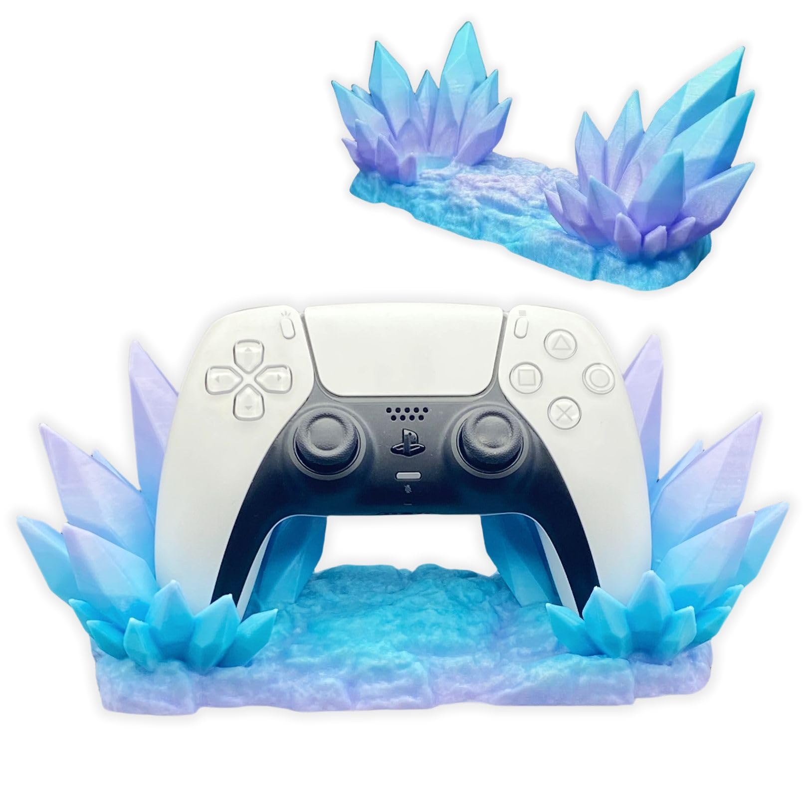 CHOWONE Crystal Throne Controller Stand for Xbox, 3D Printing Game Controller Holder Controller Display Stand for Switch Xbox Series PS5 PS4 PC, Controller Accessories for Desk Decor (Bluish Violet)