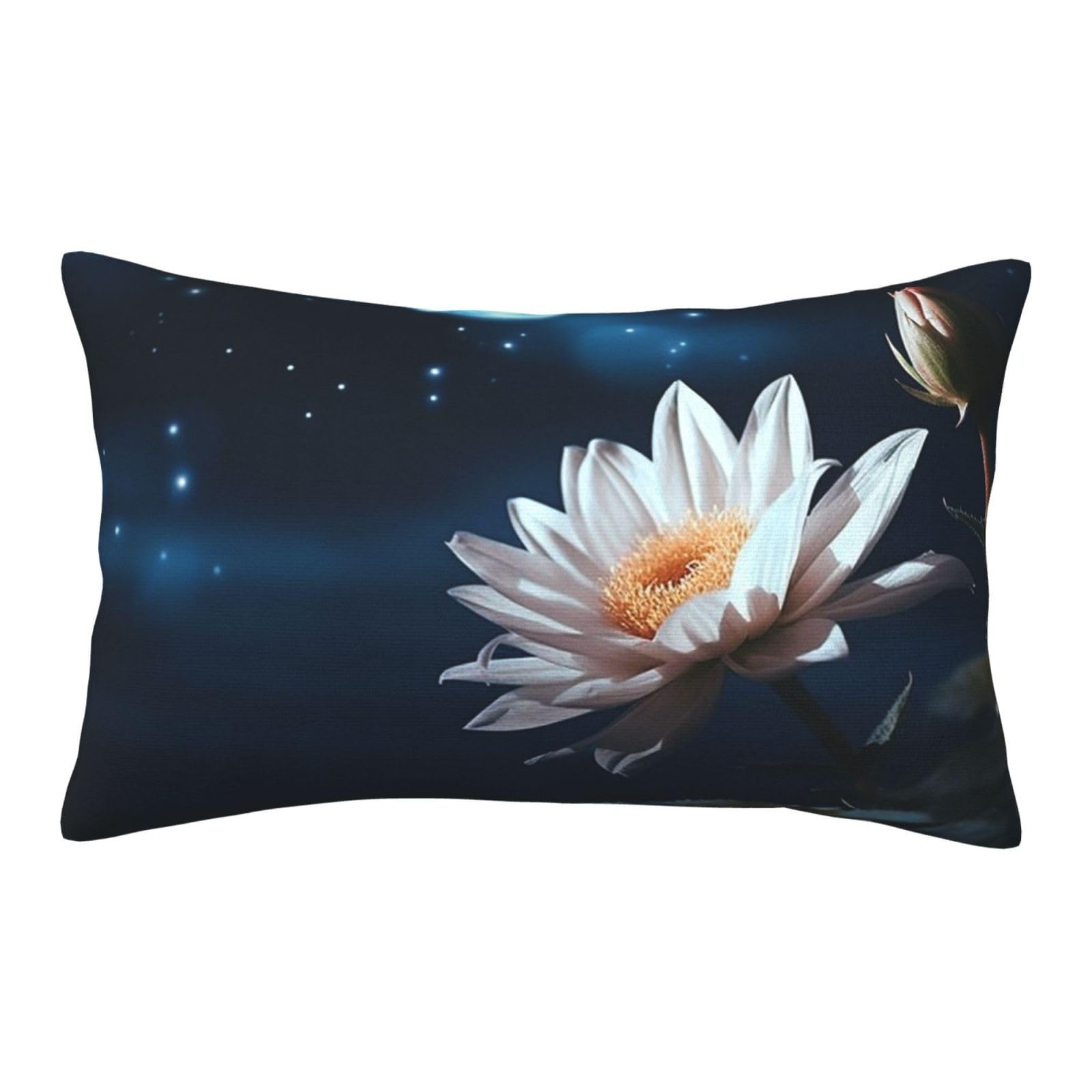 Velvet Pillowcases 16"x24" Ultra Soft Breathable Pillow Cases, Luxury Fuzzy Throw Pillow Covers with Zipper, Flower and Moon Pillow Shams All Seasons Decorative Cushion Cases for Couch